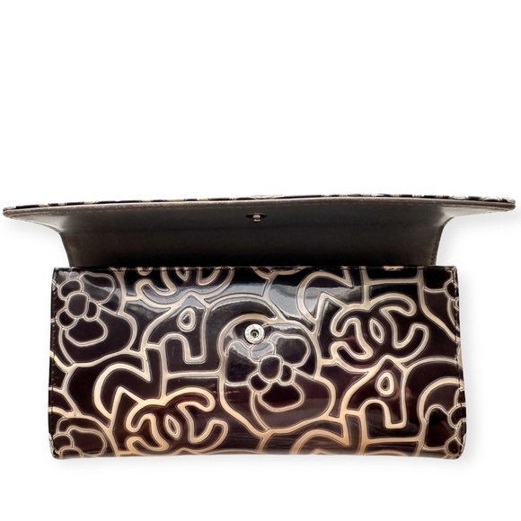 SOLD Chanel Camellia Patent Leather Long Wallet with Chain - Picture 3 of 14